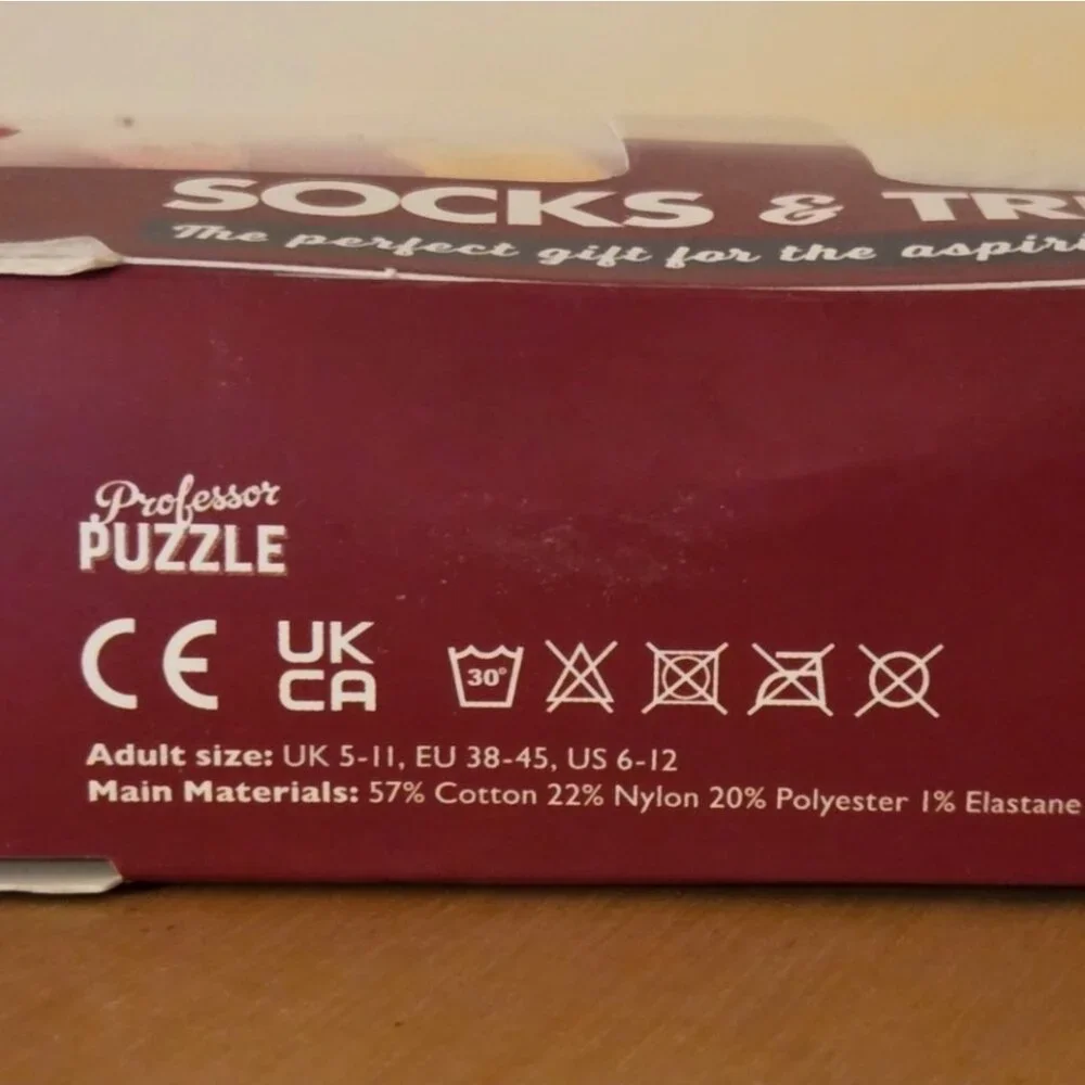 NWT Professor Puzzle Men's Foodie Socks & Trivia Card Set